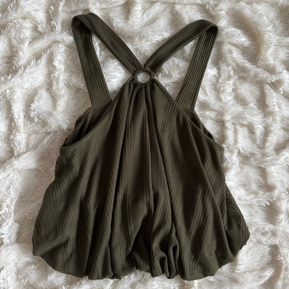 Free People Bubble Hem Crop Top